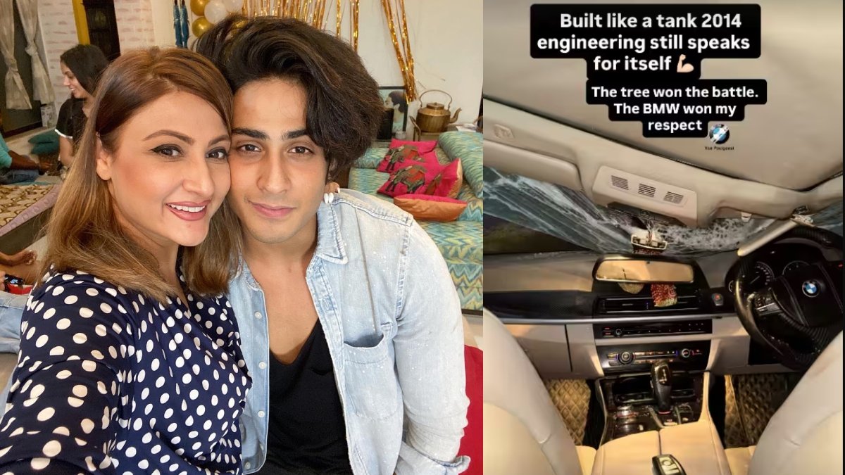 उर्वशी ढोलकिया के बेटे क्षितिज बड़े हादसे से बचे, पार्किंग में खड़ी कार पर गिरा पेड़
